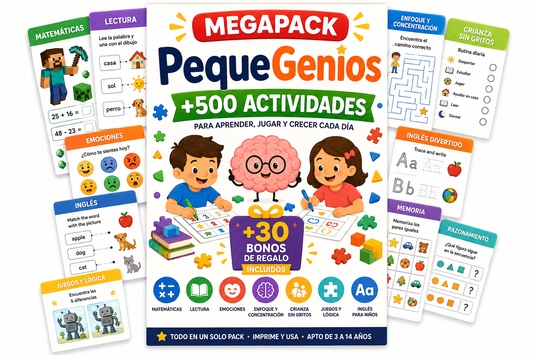 MegaPack PequeGenios™ — Actividades educativas para distintas áreas y edades